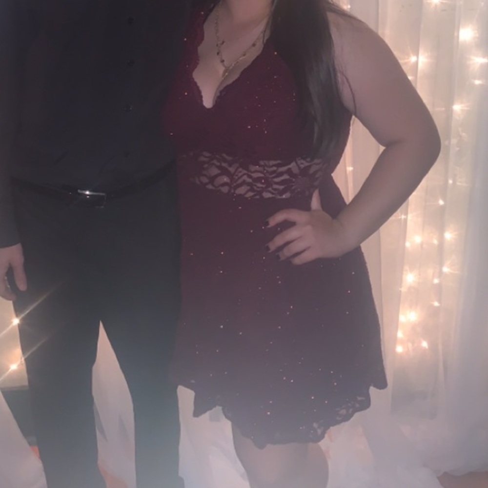 Burgundy Short Prom/SemiFormal/homecoming Dress